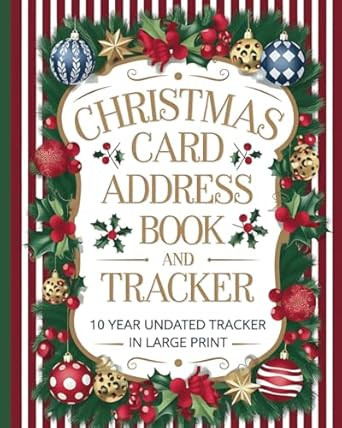 Christmas Card Address Book and Tracker Large Print