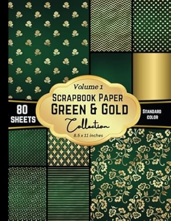 Scrapbook Paper Green & Gold