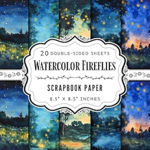 Watercolor Fireflies Scrapbook Paper