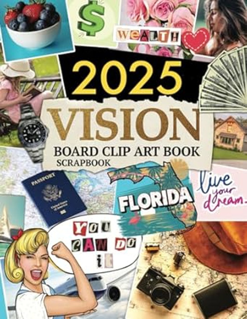 Vision Board Clip Art Book 2025 Scrapbook With Positive