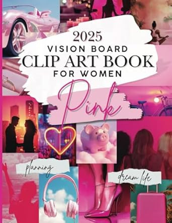 Vision Board Clip Art Book for Women Pink 200+