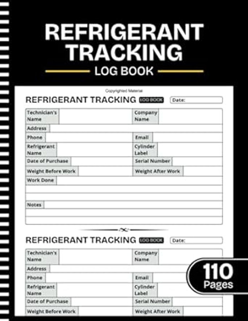Refrigerant Tracking Log Book