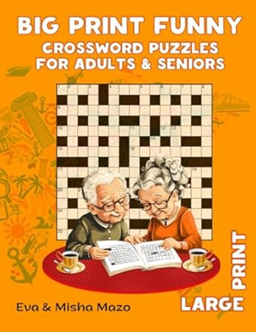Big Print Funny Crossword Puzzles for Seniors & Adults
