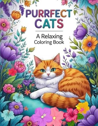 Purrfect Cats A Relaxing Coloring Book