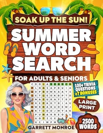 Soak Up The Sun! Large Print Summer Word Search For Adults