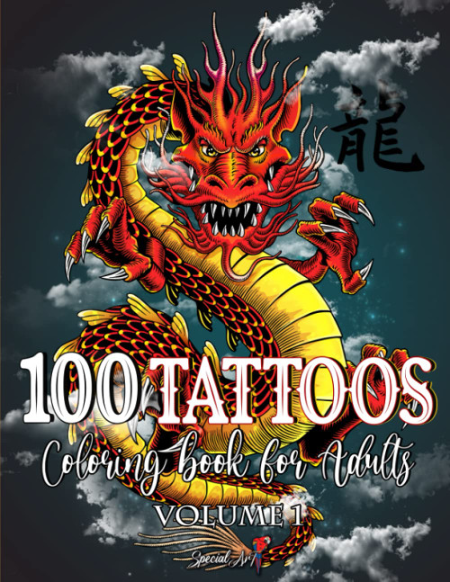 100 Tattoos Coloring Book for Adults