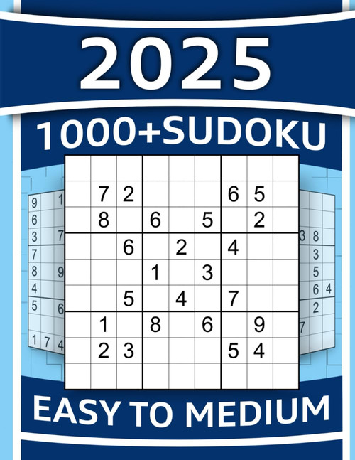 1000+ Sudoku Puzzles for Adults: Easy to Medium Sudoku Puzzles with