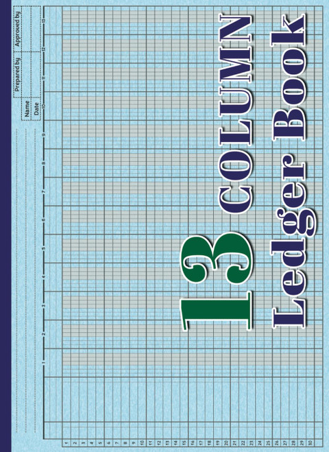 13 Column Ledger Book: Large Print Accounting Ledger Book for Bookkeeping