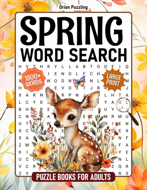 1800+ Words, Spring Large Print Word Search For Adults