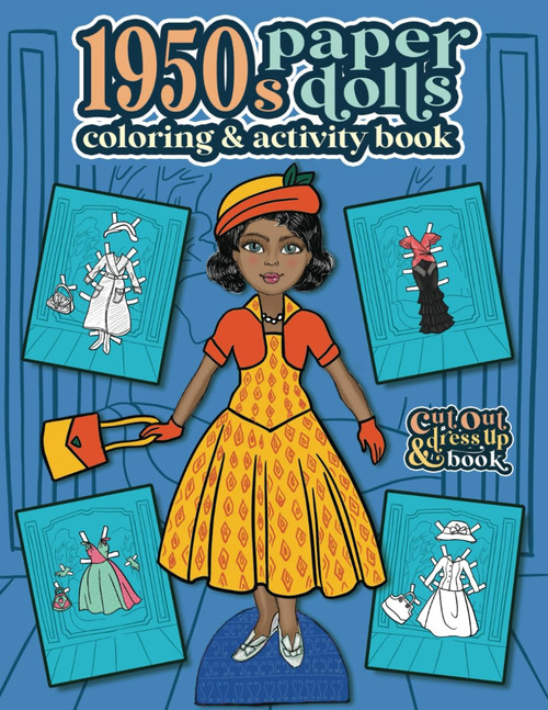 1950s Paper Dolls Coloring and Activity Book