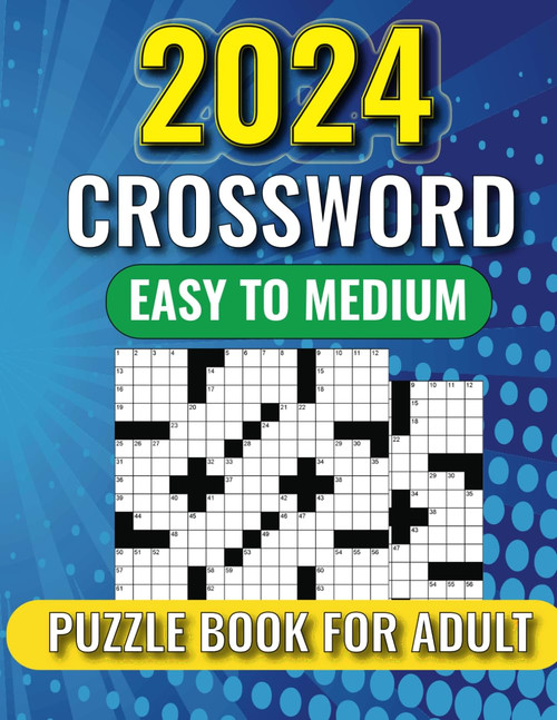 2024 Large Print Easy to Medium Crossword Puzzle Book For Adults &