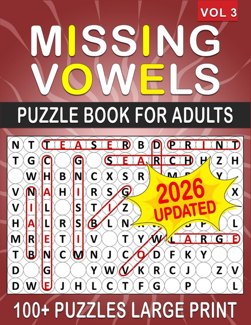 2025 Missing Vowels Word Search Large Print