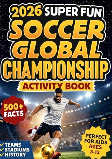 2026 Super Fun Soccer Global Championship Activity Book for Kids Ages 8-12