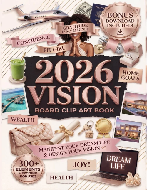2026 vision board clip art book for women