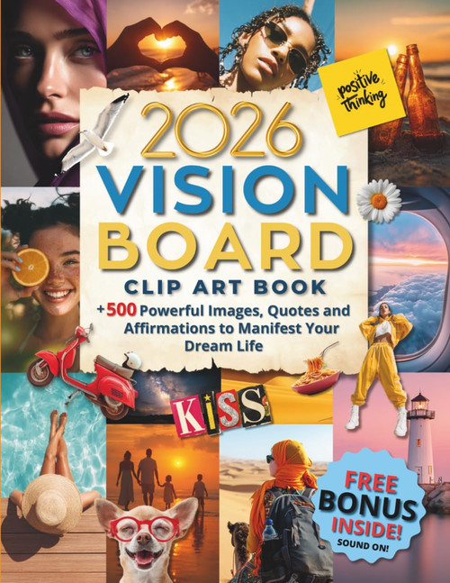 2026 Vision Board Clip Art Book: 500+ Powerful Images
