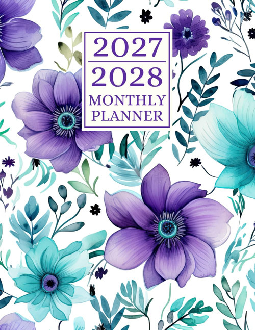 2027-2028 Monthly Planner: 2 Year Calendar 8.5 x 11 Large Size with