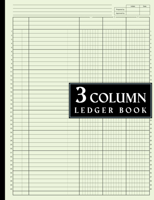 3 Column Ledger Book: Large Accounting Ledger for Bookkeeping