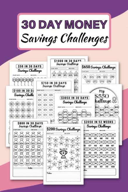 30 Day Money Savings Challenges: Simple Savings Challenge Book