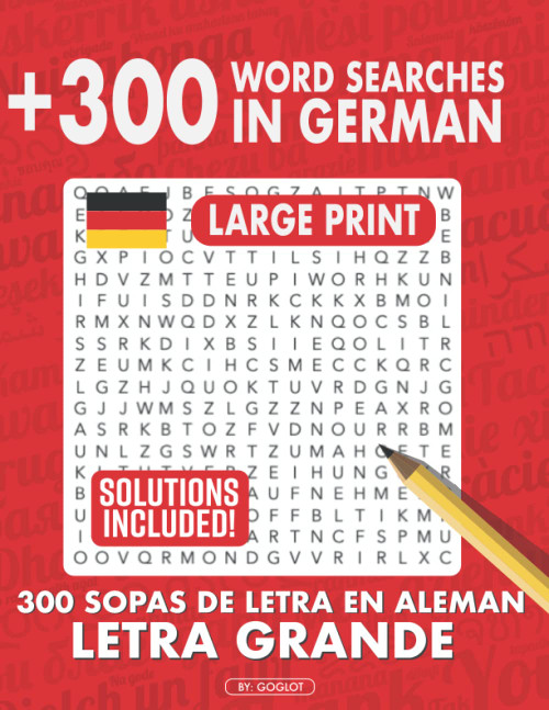300 German Word Searches, Large Print Puzzles