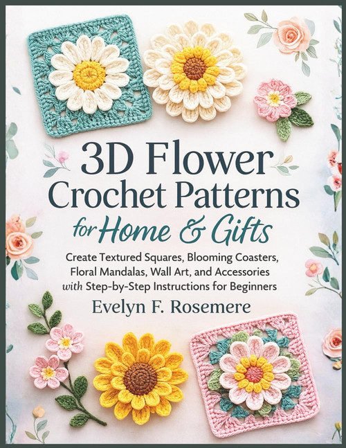 3D Flower Crochet Patterns for Home & Gifts: Create Textured Squares