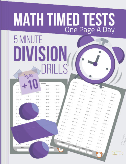 5 Minutes Division Drills, Timed Math Tests One Page A Day