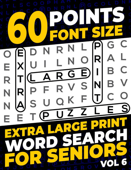 60 Points Font Size Extra Large Print Word Search for Seniors
