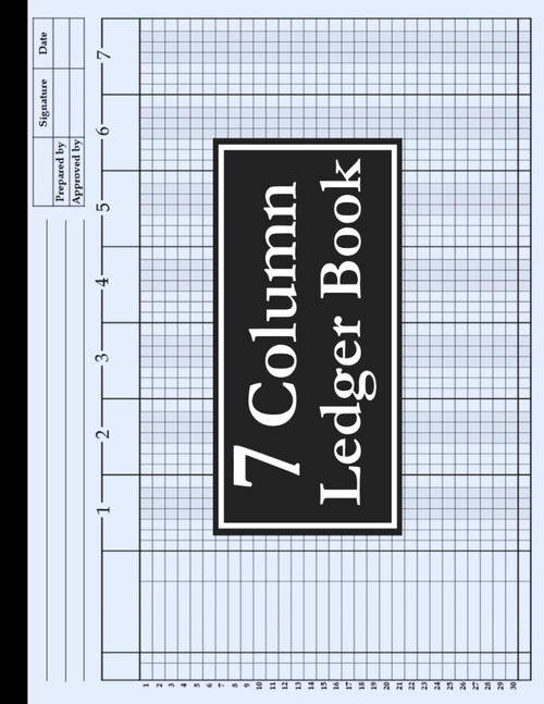 7 Column Ledger Book: Large Print Horizontal Accounting Tracker Notebook