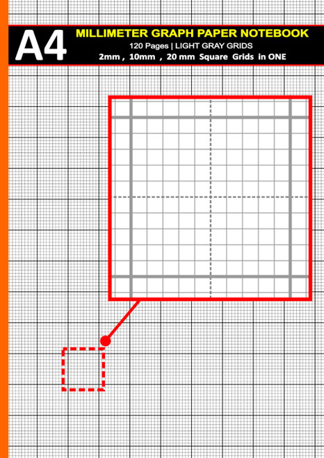 A4 Millimeter Graph Paper Notebook | 2mm