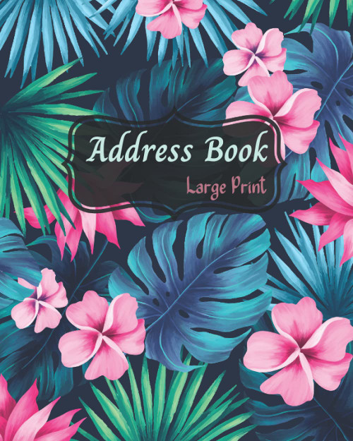 Address Book: large print address books with alphabet index. large print