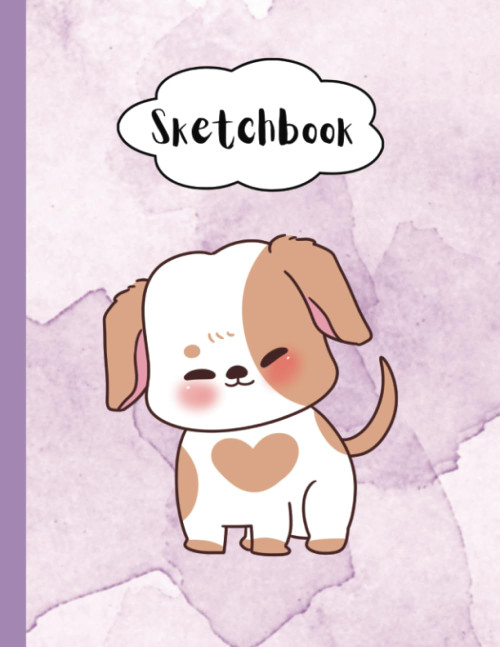 Adorable Dog Sketchbook for Kids, 8.5" x 11", 120 pages, Cute Animal