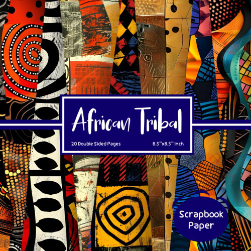 African Tribal Scrapbook Paper: Double Sided Craft Paper for Gift Wrapping
