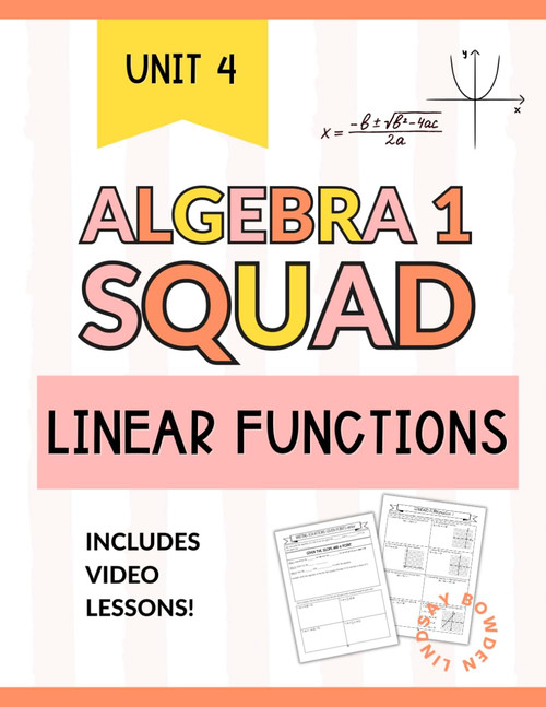 Algebra 1 Linear Functions Workbook