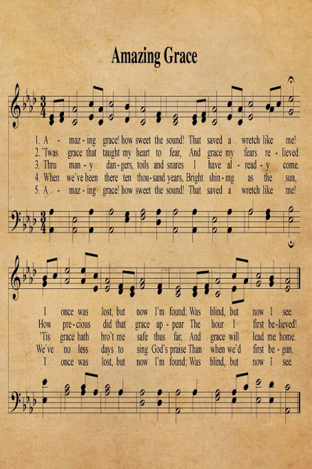Amazing Grace Hymn Journal: 6x9 Hymnal Sheet Music Notebook With 120