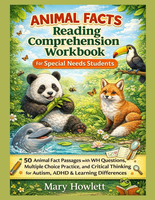 Animal Facts Reading Comprehension Workbook For Special Needs Students