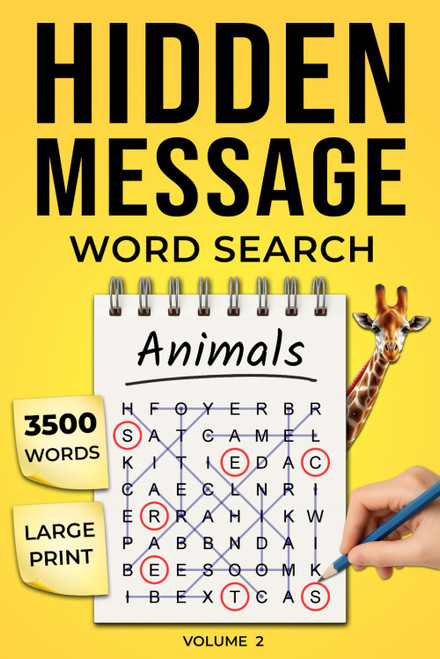 Animals Word Search for Adults with Hidden Message