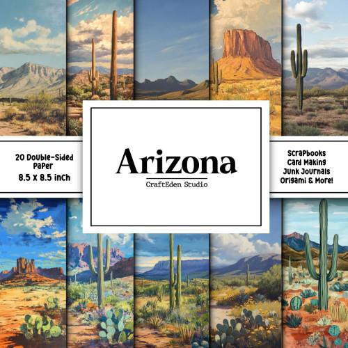 Arizona Scrapbook Paper: Decorative Double Sided Craft Paper For Card