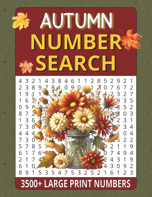 Autumn Number Search Puzzles for Adults