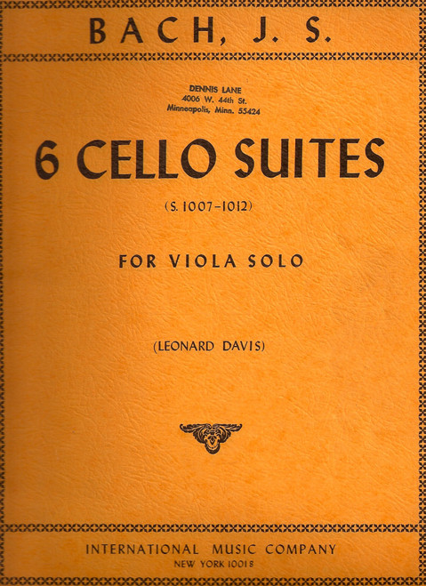 Bach, J.S. - 6 Cello Suites for Viola Solo