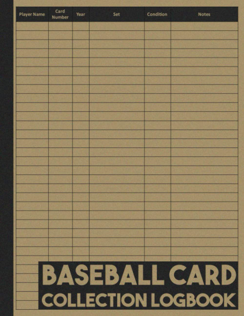 Baseball Card Collection Logbook