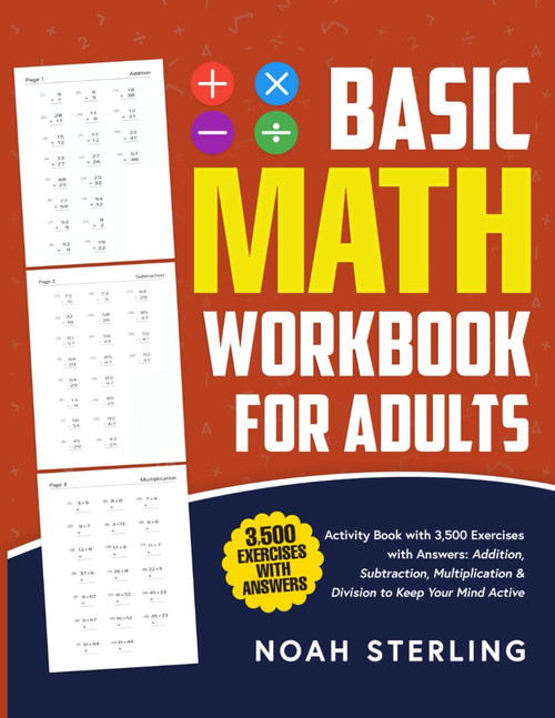 Basic Math Workbook for Adults: Activity Book with 3