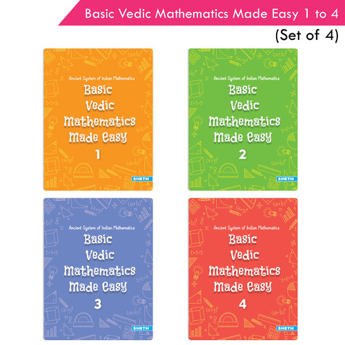Basic Vedic Mathematics Books Set of 4 for Elementary School Kids