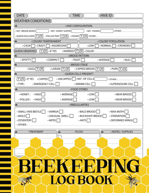 beekeeping log book | Beekeeping Tracking Journal and Beehive Inspection