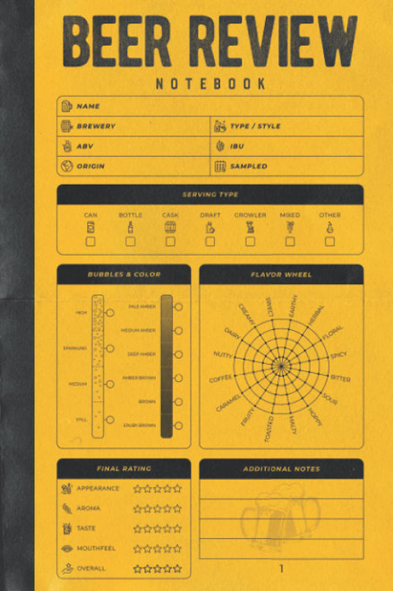 Beer Review Notebook: Beer Tasting Journal With Beer Tasting Wheel And
