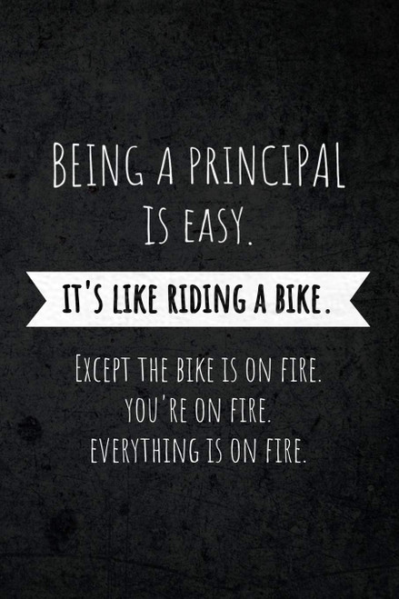 Being A Principal Is Easy: It's Like Riding A Bike. Except the Bike is on
