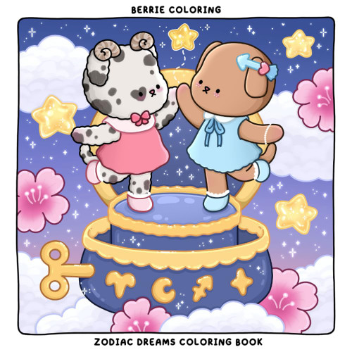 Berrie Coloring Zodiac Dreams: Cute and Cozy Coloring Book for Adults &