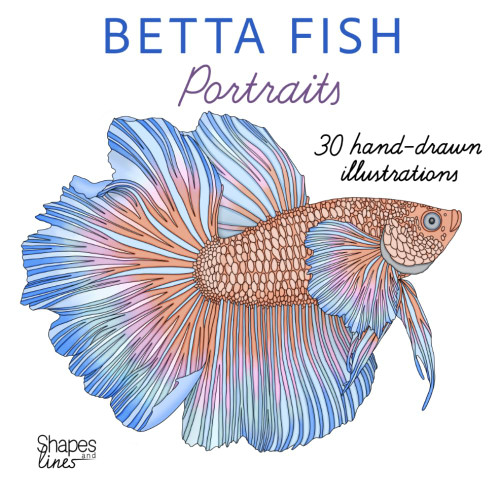 Betta Fish: A Coloring Book for Adults and Teens