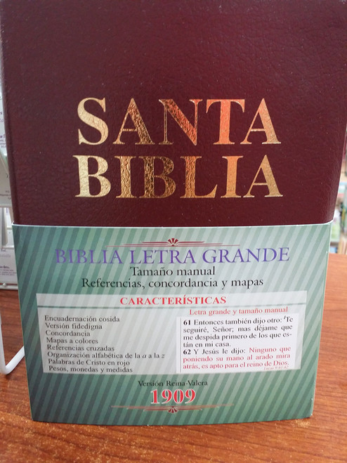 Biblia Letra Grande Antigua Version Reina Valera 1909CAFE con Indice
