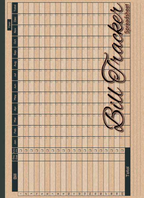 Bill Tracker Notebook: Monthly Bill Payment Tracker Spreadsheet to