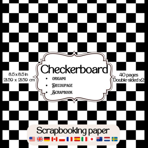 black and white checkered scrapbook paper
