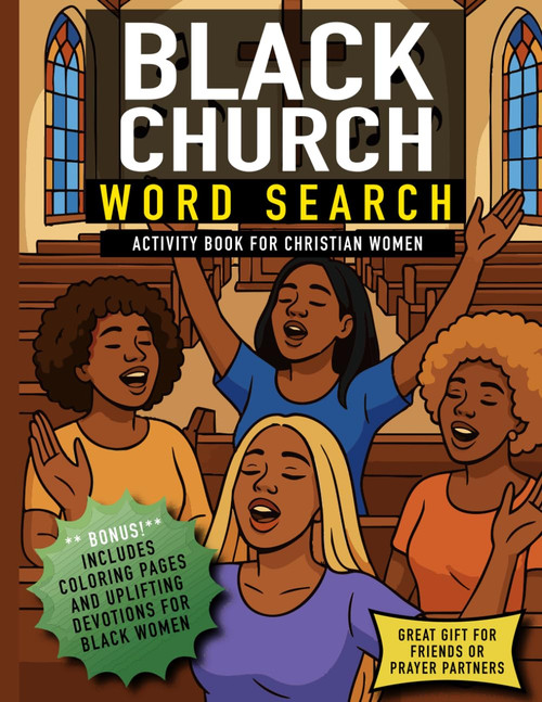 Black Church Word Search Puzzle Activity Book For Christian Women